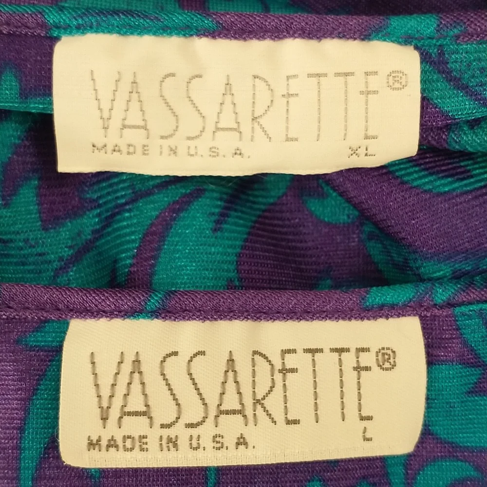Bright Vintage Nightgown & Robe Vassarette Rich Color USA Made Matching Set